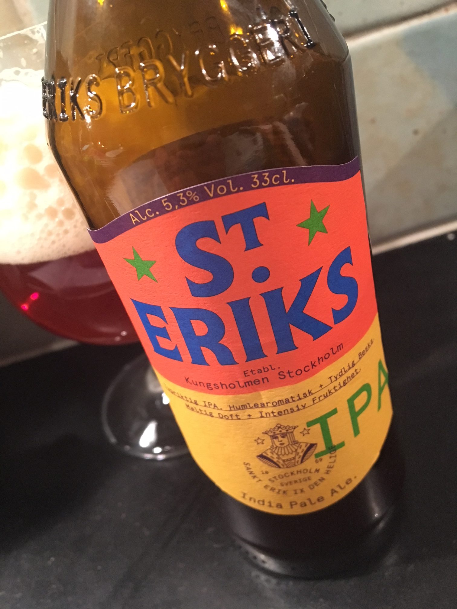 St Eriks IPA från St Eriks bryggeri. Foto: Joel Linderoth.